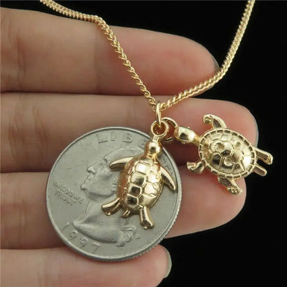 1Pc Women Summer Sea Animal Turtle Grunge Pendant Necklaces DIY Alloy Vintage Marine Life Tortoise Men Collares Jewelry Bulk