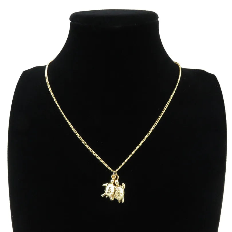 1Pc Women Summer Sea Animal Turtle Grunge Pendant Necklaces DIY Alloy Vintage Marine Life Tortoise Men Collares Jewelry Bulk
