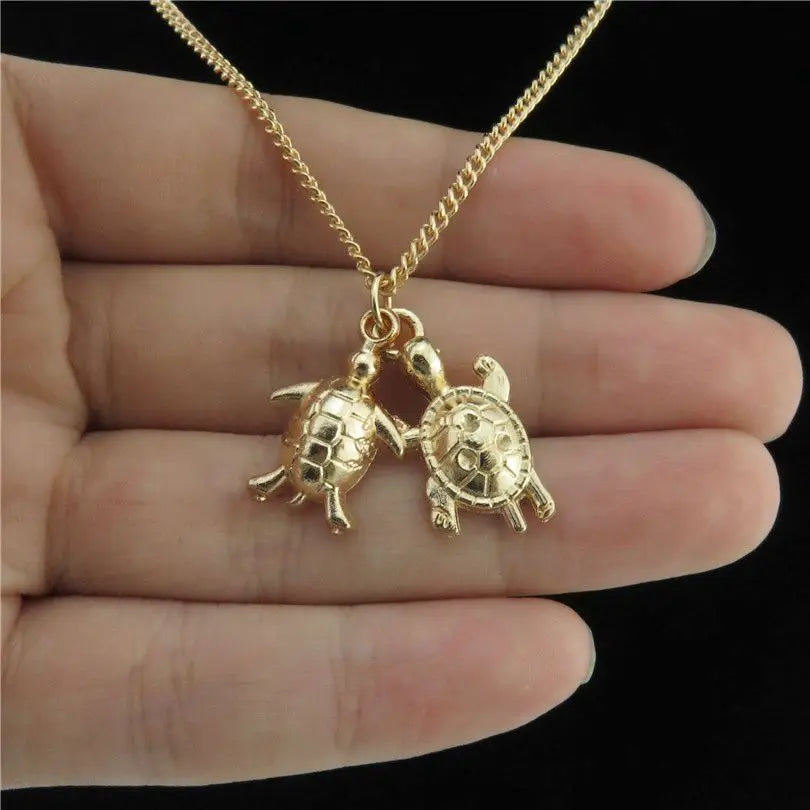 1Pc Women Summer Sea Animal Turtle Grunge Pendant Necklaces DIY Alloy Vintage Marine Life Tortoise Men Collares Jewelry Bulk